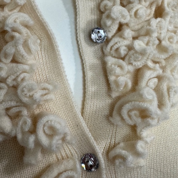 Escada Wool Cream Cardigan Sweater - Picture 4 of 9